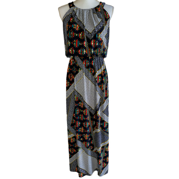 Enfocus Studio Womens Halter neck Muticolored Maxi Dress Size 6 - Picture 10 of 13